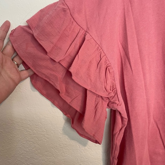 Women's Pink Ruffle Top - Picture 2 of 2
